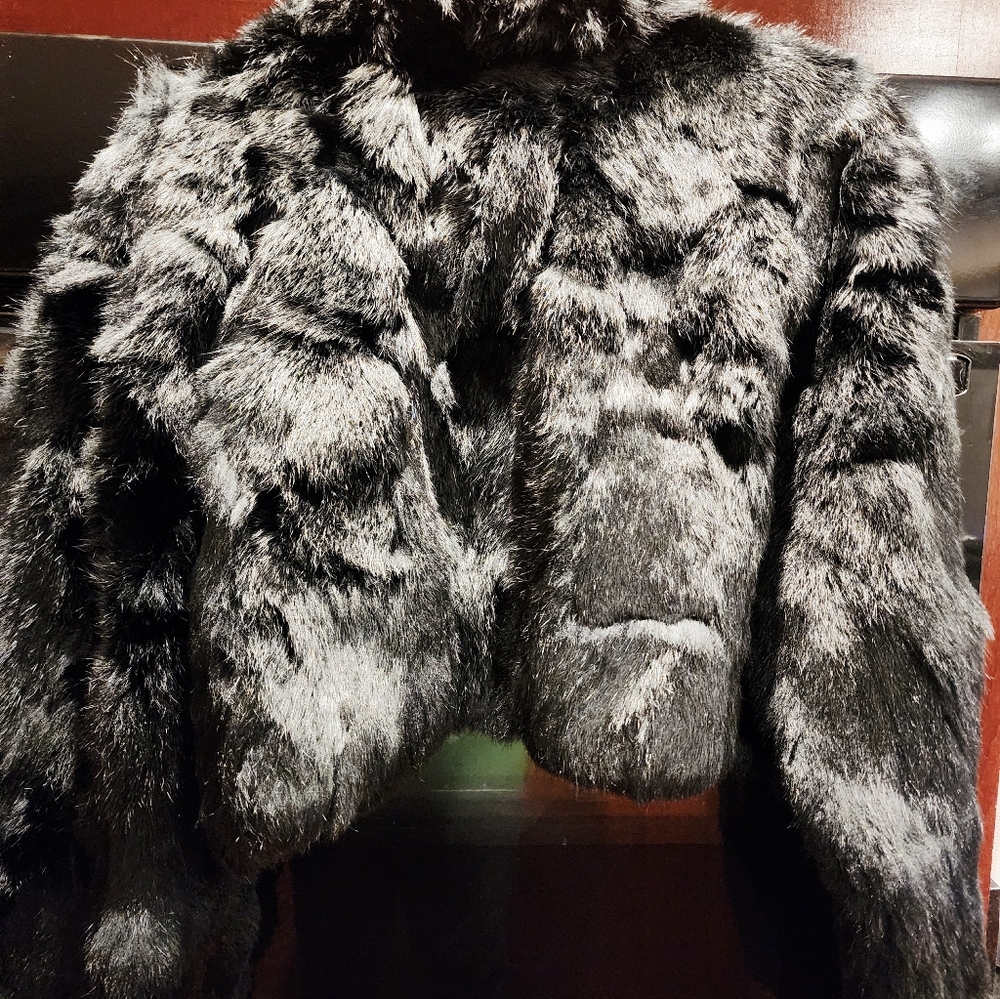 Hina Black Rabbit FUR Jacket XXL - Picture 3 of 3
